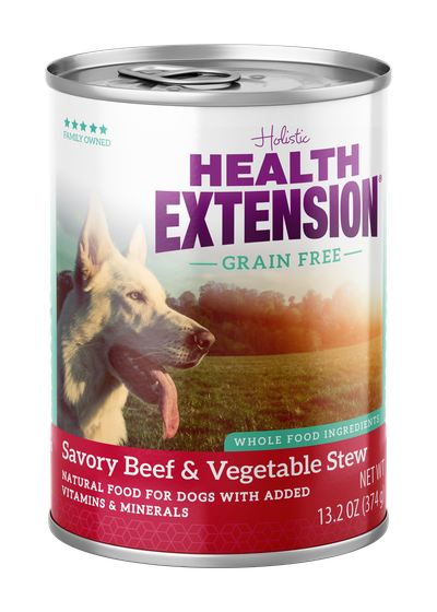Holistic Health Extension Grain Free Savory Beef & Vegetable Stew Canned Dog Food, 13.2 oz