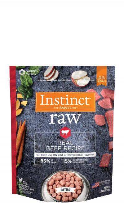 Nature's Variety Instinct Raw Frozen Bites 85/15, Beef