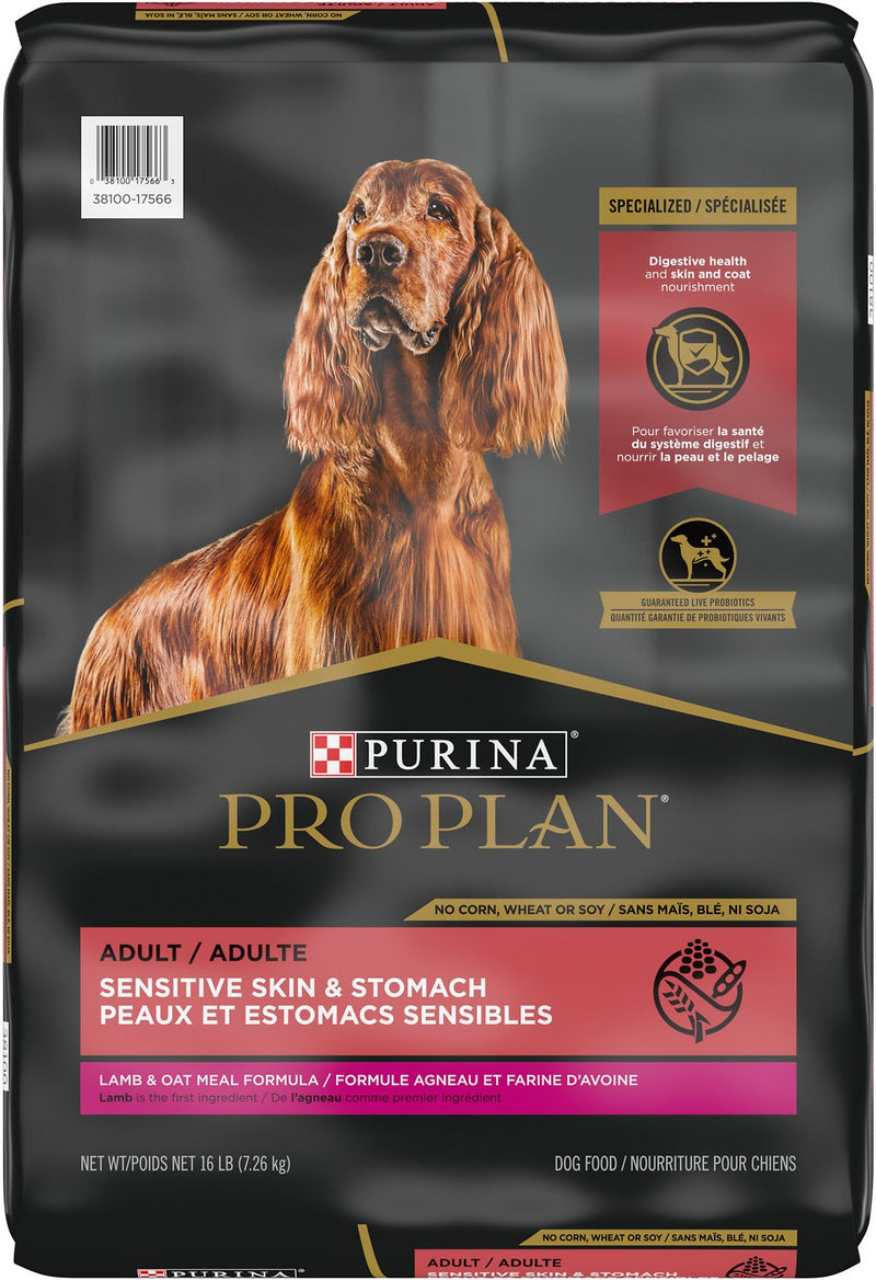 Purina Pro Plan Adult Sensitive Skin & Stomach Lamb & Oatmeal Formula Dry Dog Food