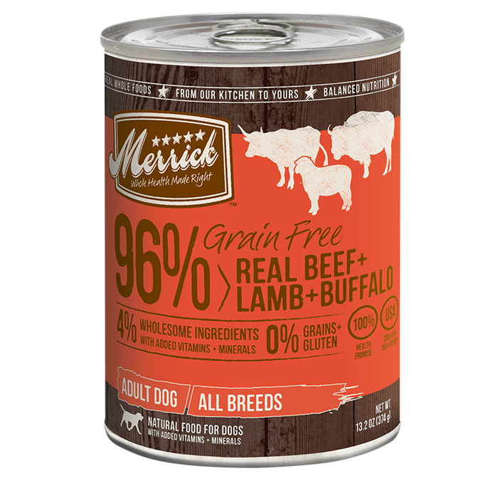 Merrick 96% Grain Free Beef, Lamb & Buffalo 13.2 oz 