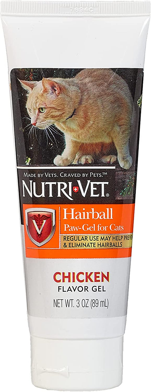 NutriVet Hairball Chicken Flavor Paw Gel for Cats 3 oz