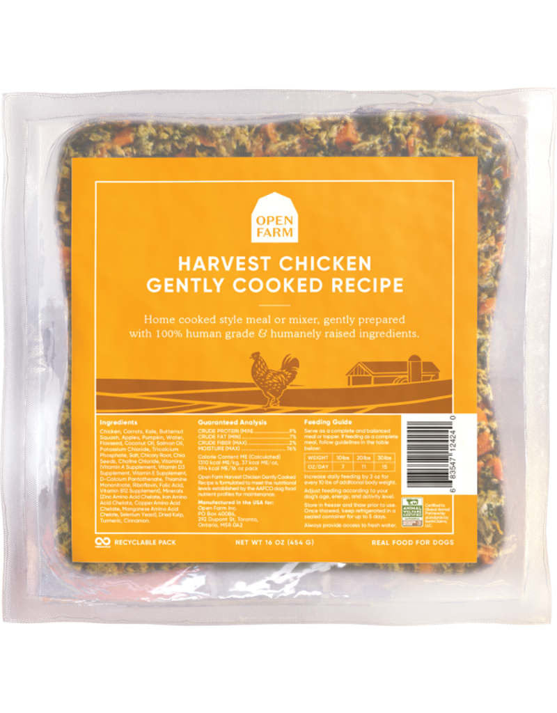 Open Farm Frozen Gently Cooked Harvest Chicken Dog Food