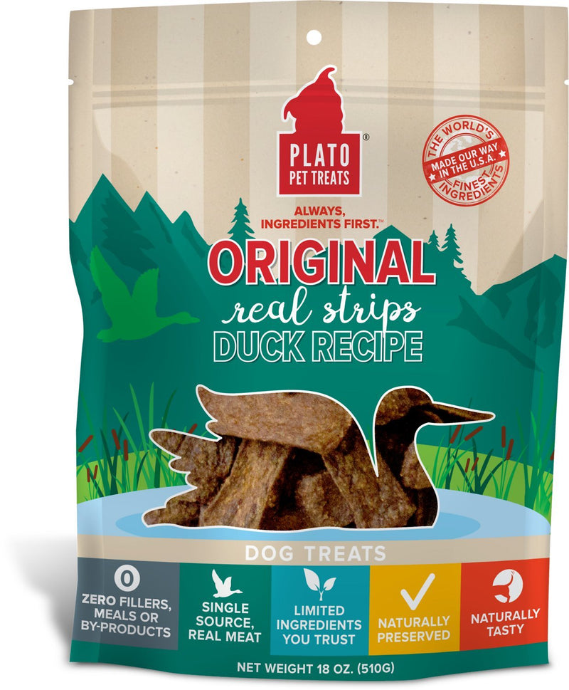 Plato Original Real Strips Duck Dog Treats