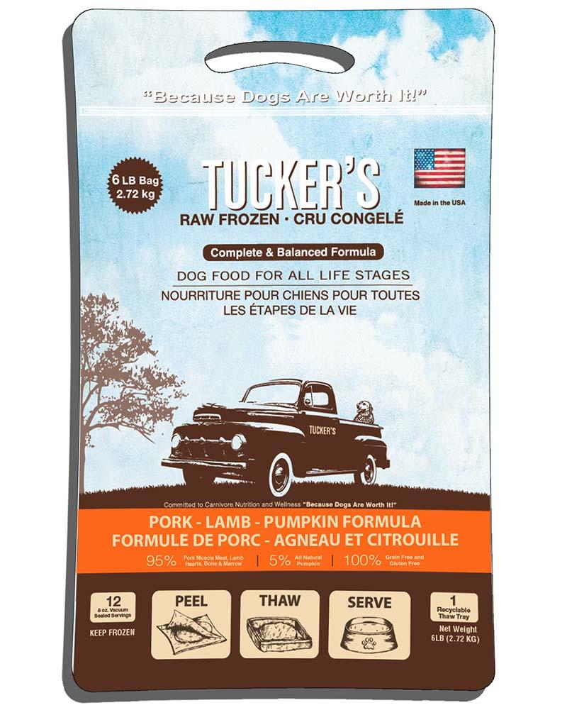Tucker's Frozen Raw Dog Food, Pork & Lamb with Pumpkin Formula 6lb