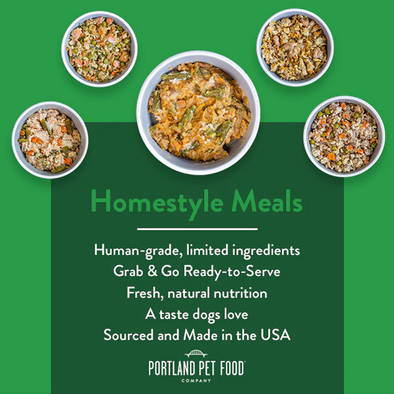 Portland Pet Food - Grandma Ada's Turkey & Yams Homestyle Dog Meal - SINGLE Dog Meal Pouch, 9oz