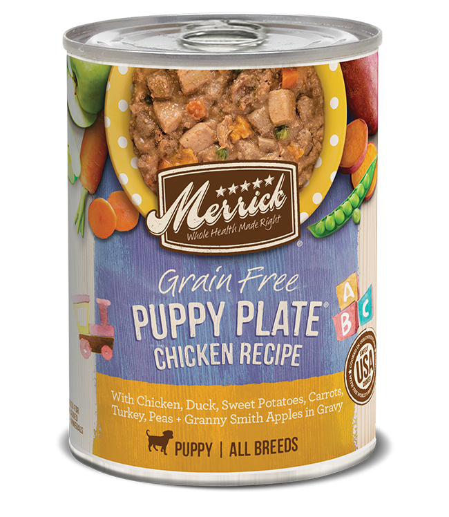 Merrick Grain Free Puppy Plate Chicken Recipe Canned Dog Food 12.7 oz