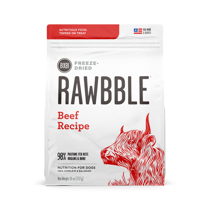 Bixbi Rawbble Freeze-Dried Dog Food, Beef Recipe