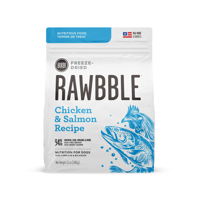 Bixbi Rawbble Freeze-Dried Dog Food, Chicken & Salmon Recipe
