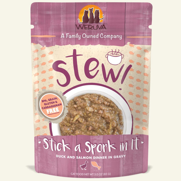 Weruva Cat Stew Stick a Spork in It Duck & Salmon Dinner in Gravy 3 oz Pouch