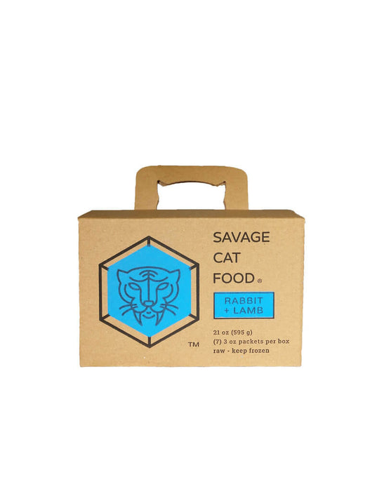 Savage Cat Frozen Raw Cat Food, Rabbit and Lamb