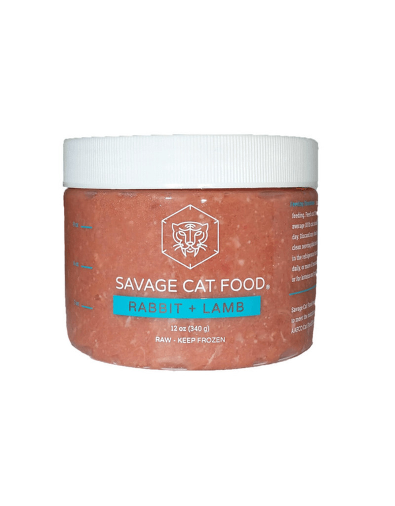 Savage Cat Frozen Raw Cat Food, Rabbit and Lamb