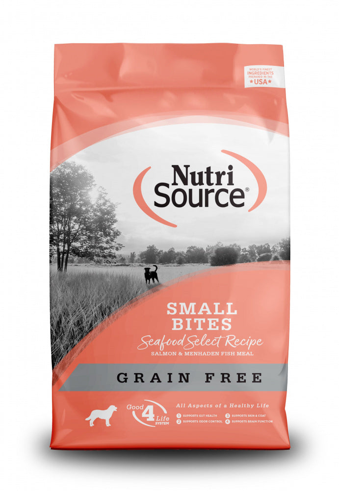 NutriSource Grain Free Small Bites Seafood Select Recipe Dog Food 4lb