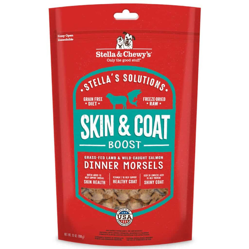 Stella & Chewy's Stella's Solutions for Dogs Skin & Coat Boost Freeze-Dried Raw Dinner Morsels 13oz