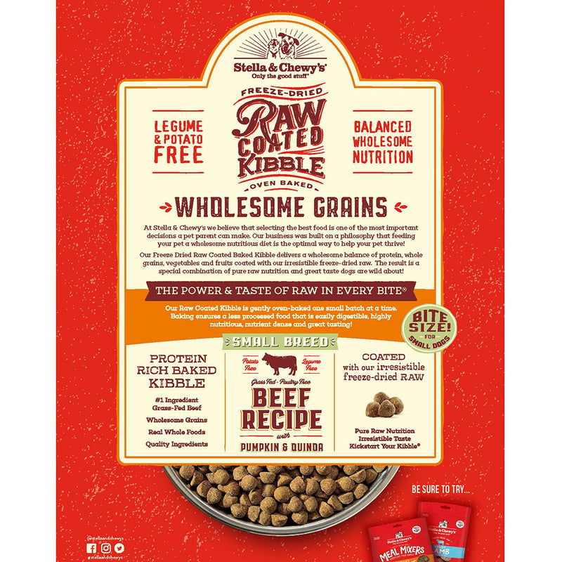 Stella & Chewy's Small Breed Raw Coated Kibble with Wholesome Grains - Beef