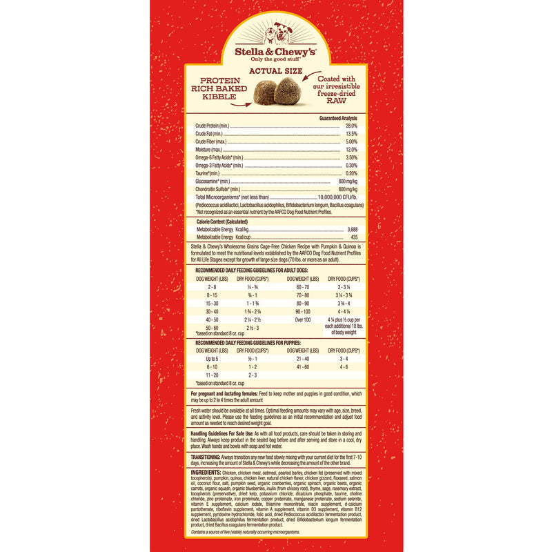 Stella & Chewy's Raw Coated Kibble with Wholesome Grains - Chicken