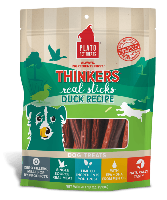 Plato Thinkers Real Sticks Dog Treats, 18 oz