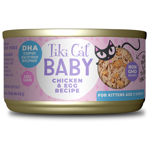 Tiki Cat Baby: Chicken & Egg Wet Food for Kittens
