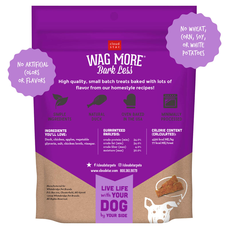 Cloud Star Wag More Grain-Free Duck & Apple Jerky, 10 oz
