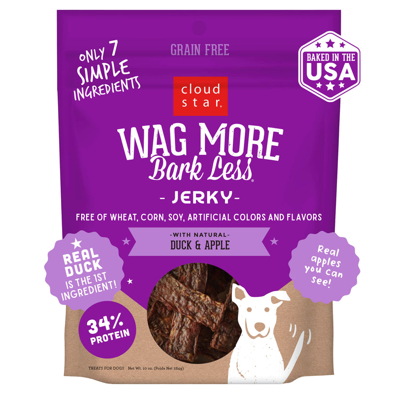 Cloud Star Wag More Grain-Free Duck & Apple Jerky, 10 oz