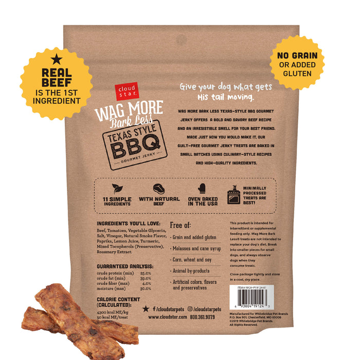 Wag More Bark Less Jerky, BBQ Grilled Beef, 10 oz