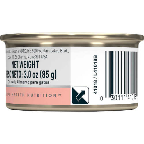 barcode side of can of cat food